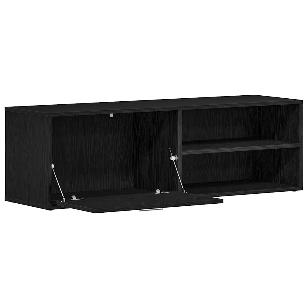 Mobile TV Rovere Nero 120x34x37 cm in Legno Multistrato 862474