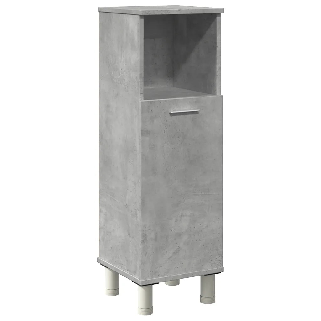 Mobiletto da bagno moderno con ampio spazio contenitivo 30 x 30 x 95 cm realizzato in legno composito color grigio cemento 02_0050769