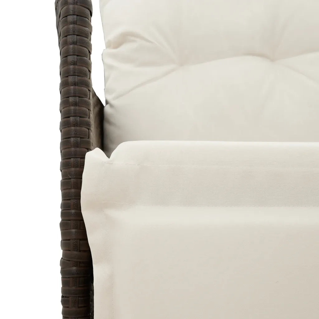 Set BistrÃ² 3 pz con Cuscini Marrone in Polyrattan