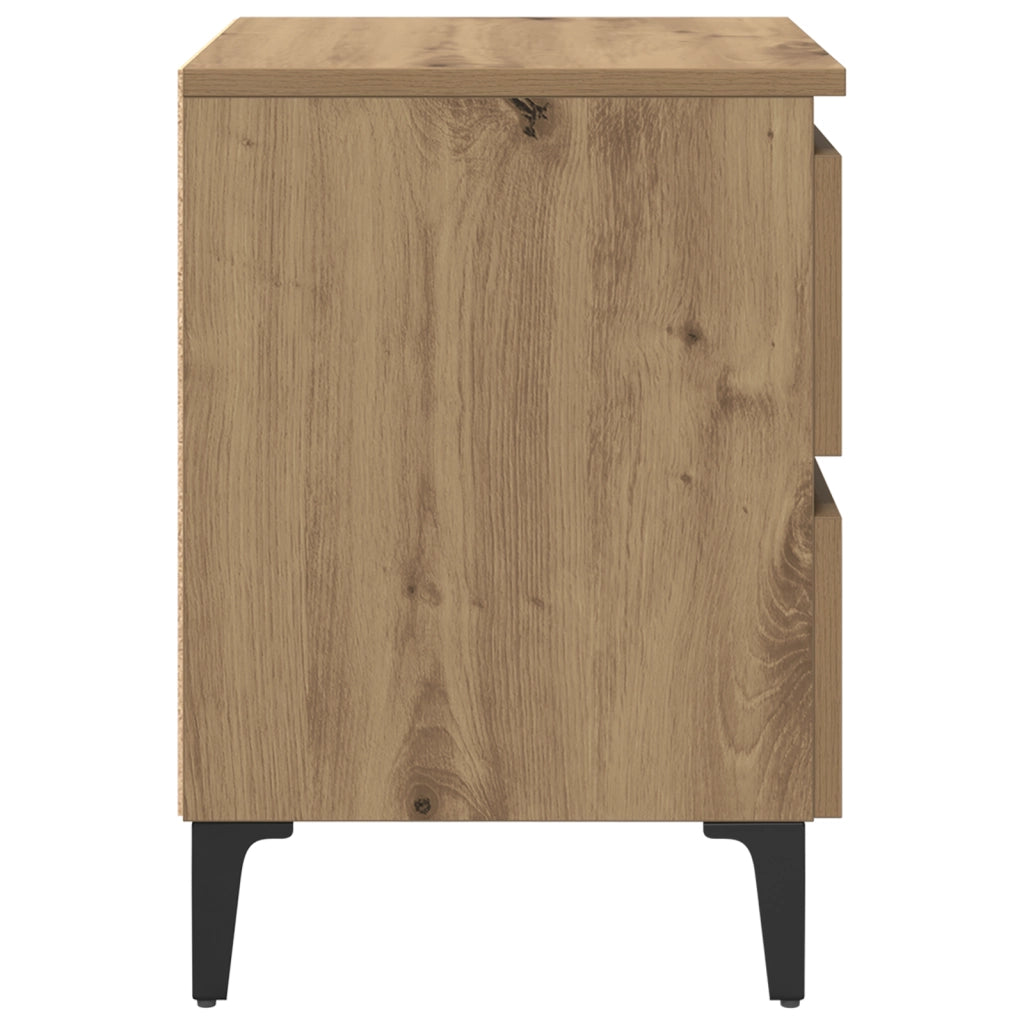 Armadi da letto 2 pz Rovere artigianale 40x35x50 cm Legno ingegnerizzato