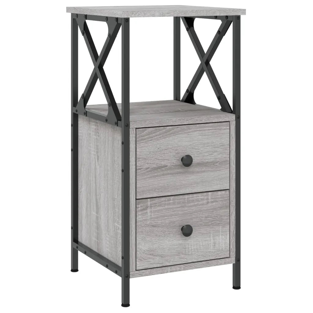 Comodino | Armadio da Notte | Mobiletto da notte Grigio Sonoma 34x35,5x70 cm in Legno Multistrato