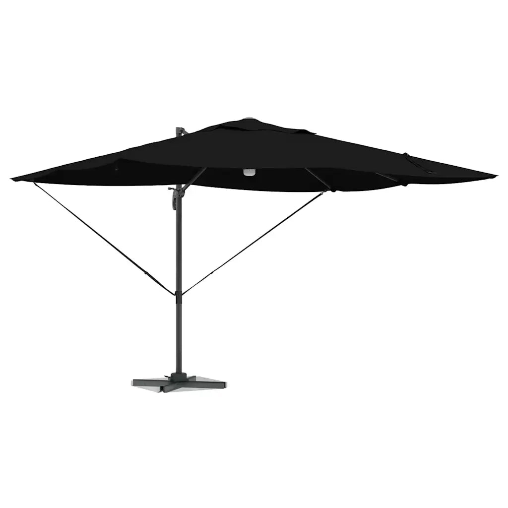 Ombrellone-Ombrello da giardino Nero 351 x 250 x 253 cm Poliestere e Alluminio