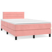 Giroletto a Molle con Materasso Rosa 120x190 cm in Velluto