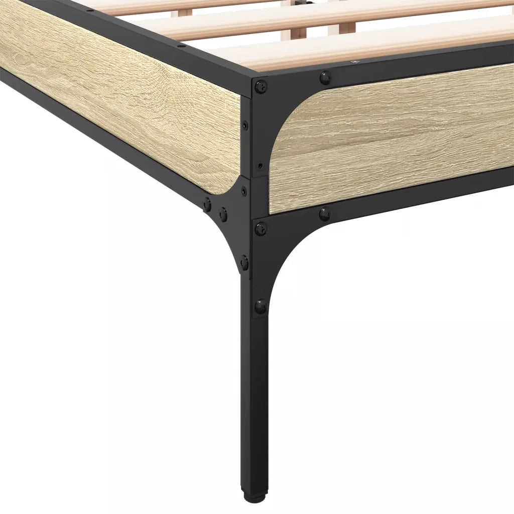 Giroletto-Struttura Letto Rovere Sonoma 140x200 cm in Legno Multistrato Metallo 211503