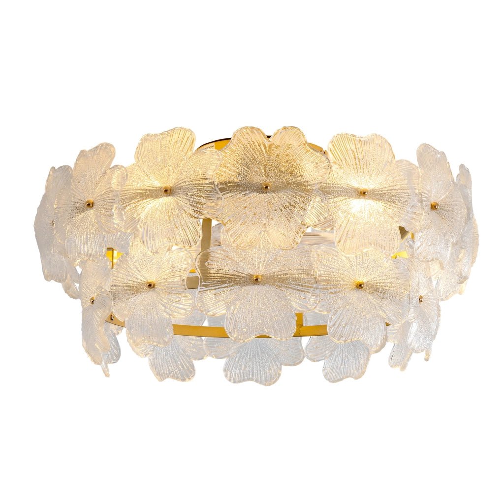 Ventilatore da soffitto a incasso con luce in vetro cristallo e 6 velocità