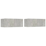 Mobile TV multimediale mensola TV credenza mobile TV sala da pranzo soggiorno camera da letto 2 pezzi 80 x 30 x 30 cm legno ingegnerizzato grigio 02_0028560