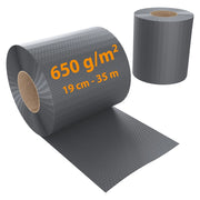 Schermo Privacy In PVC Per Recizioni A Doppia Sbarra Doppio Picchetto Rete Per Giardino Terrazzo 650 g/m² Resiste Alle Intemperie Vento 35 m x 19 cm Con Clip Di Fissaggio Grigio Scuro
