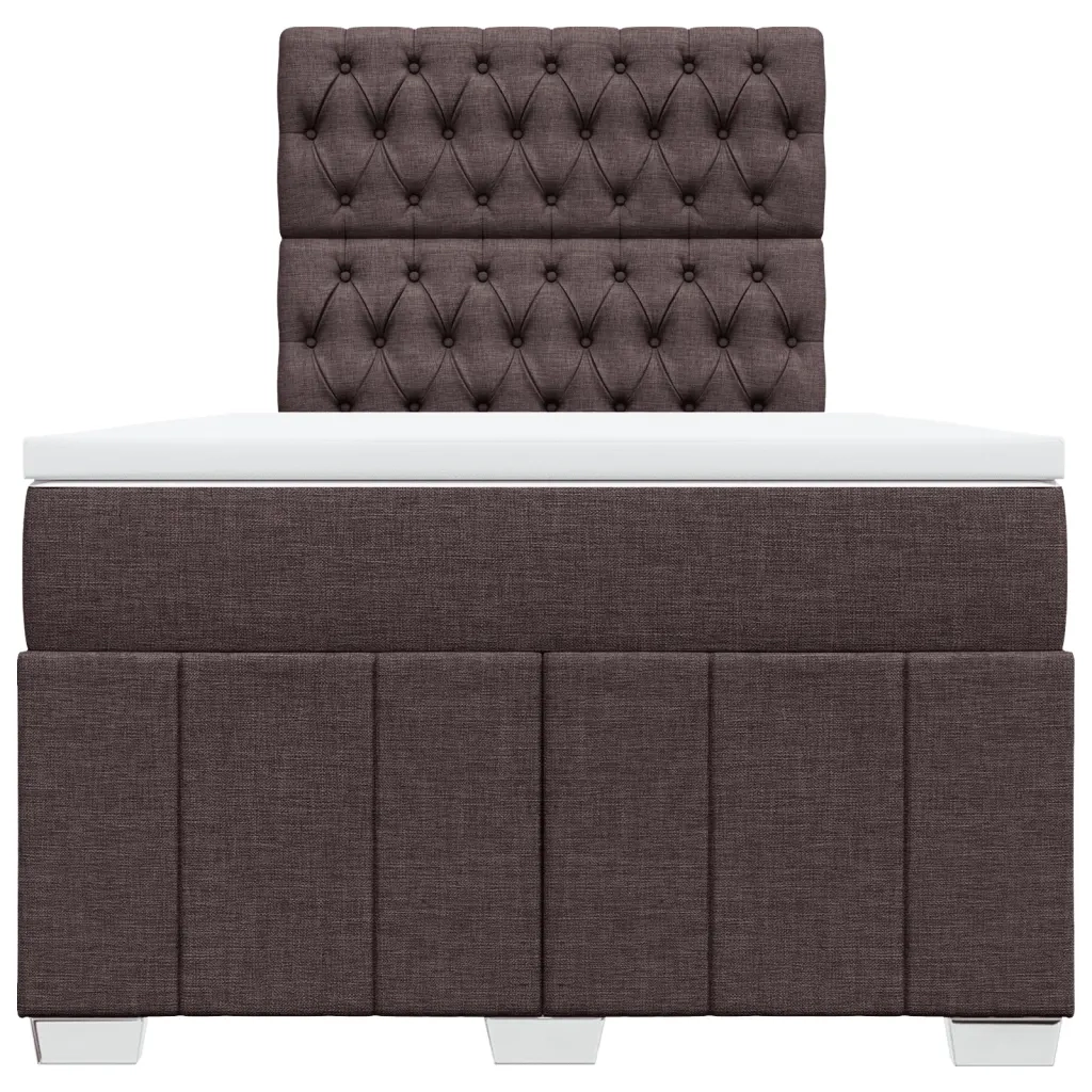 Giroletto a Molle con Materasso Marrone Scuro 120x200cm Tessuto