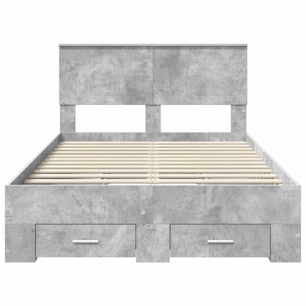 Struttura del letto con testiera Grigio cemento 120 x 190 cm 3410925