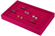 Cassa per gioielli con 7 slot - Albero per gioielli in legno - Per anelli/earstuds - Cassa di conservazione - Materiale duraturo - Spazievitore - Cassaforte per anelli