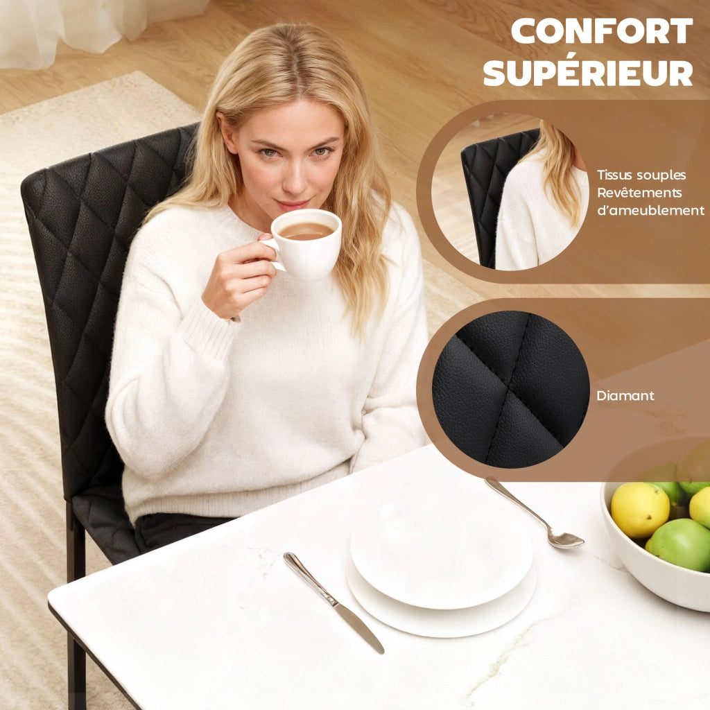 Sedia da Pranzo con Schienale Imbottito ¨C Minimal ¨C Grigio Scuro, Metallo, 41x50x91cm