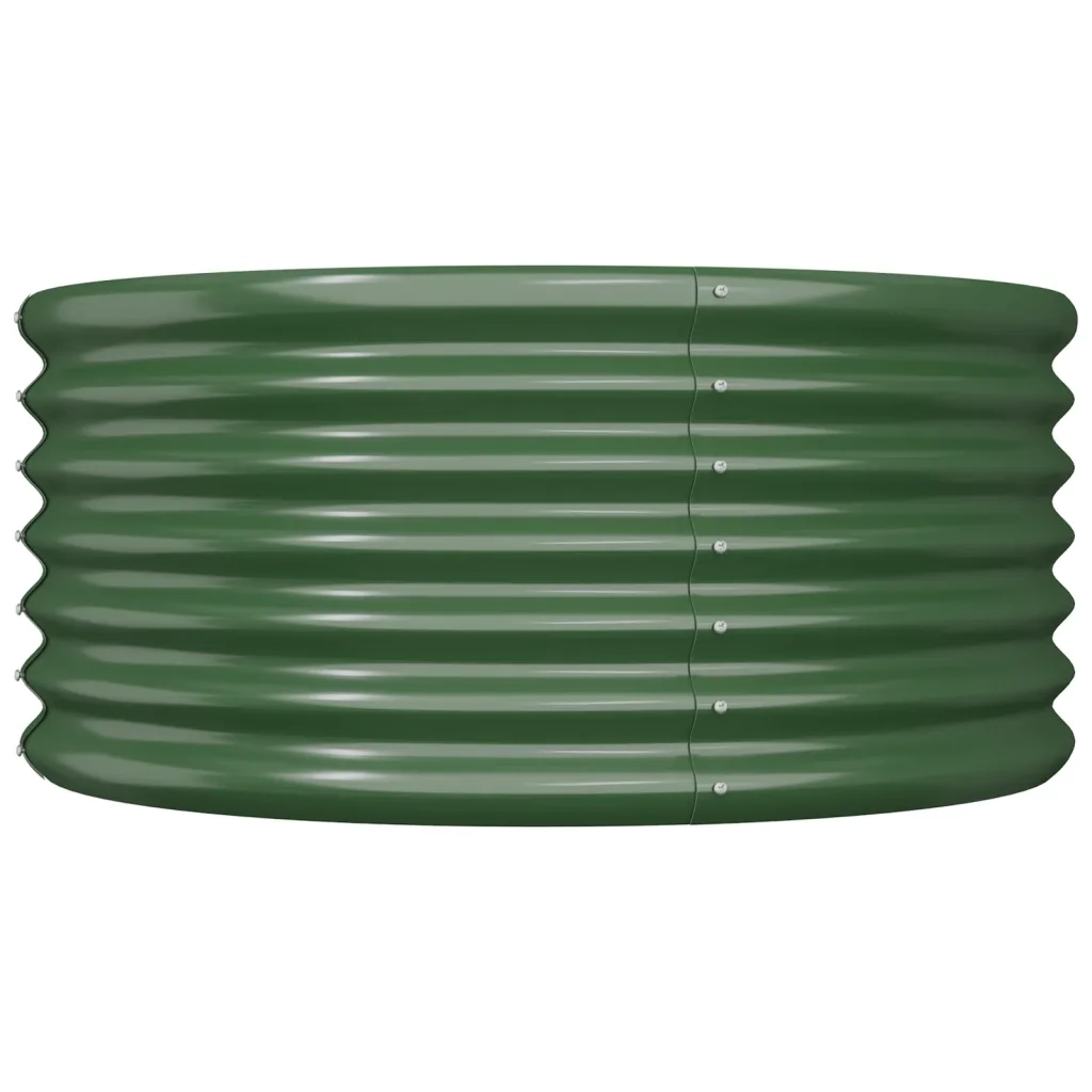 Vaso da giardino Acciaio zincato-Fioriera da Esterno-Contenitore per Piante 80x80x36 cm Verde