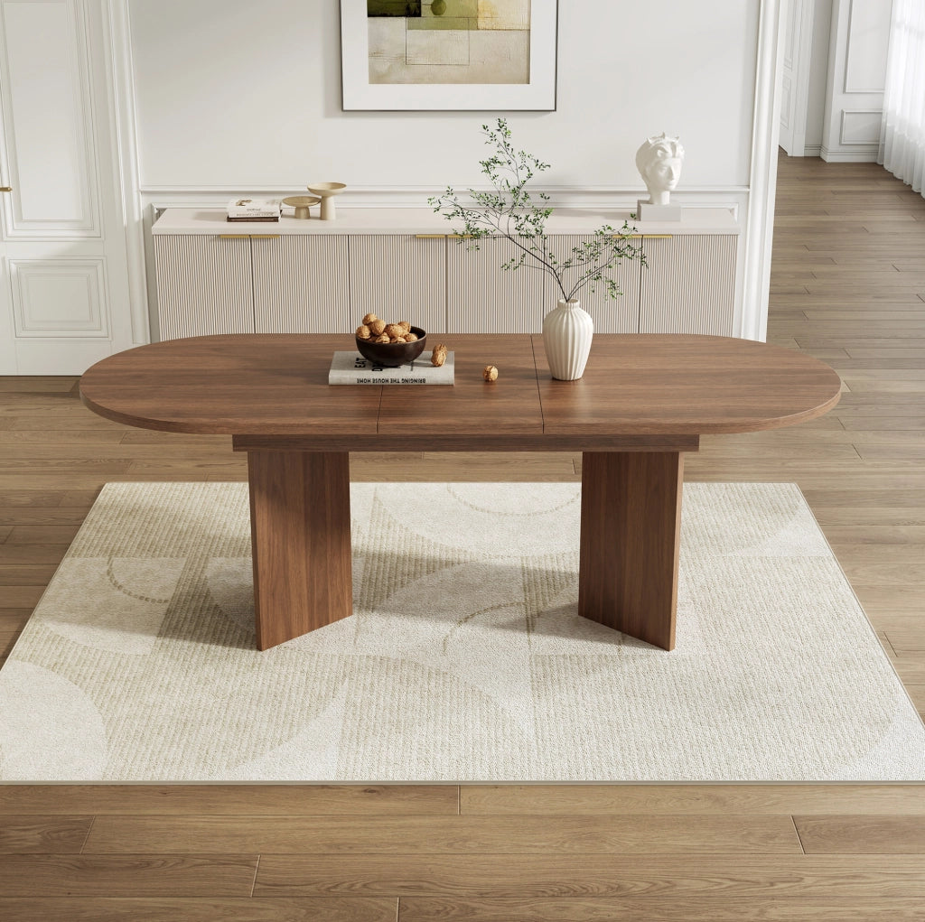 Tavolo da pranzo allungabile 160x80x75.5 cm; MDF; noce