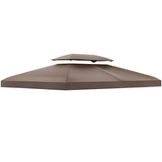 Tetto di ricambio per gazebo da giardino 3x4m in poliestere color caff¨¨