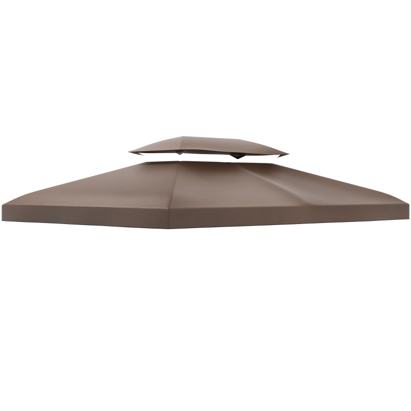 Tetto di ricambio per gazebo da giardino 3x4m in poliestere color caff¨¨