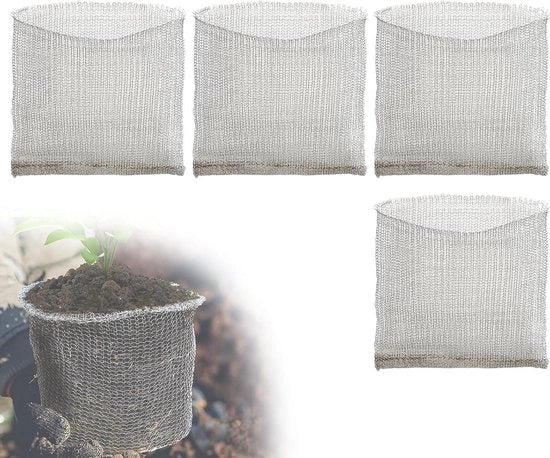 Mandibole di Acciaio Inossidabile per Protezione delle Radici - 4 pezzi - Protezione delle Radici per Piante - Reticolo a Maglia per Topi - Protezione per Piante da Giardino
