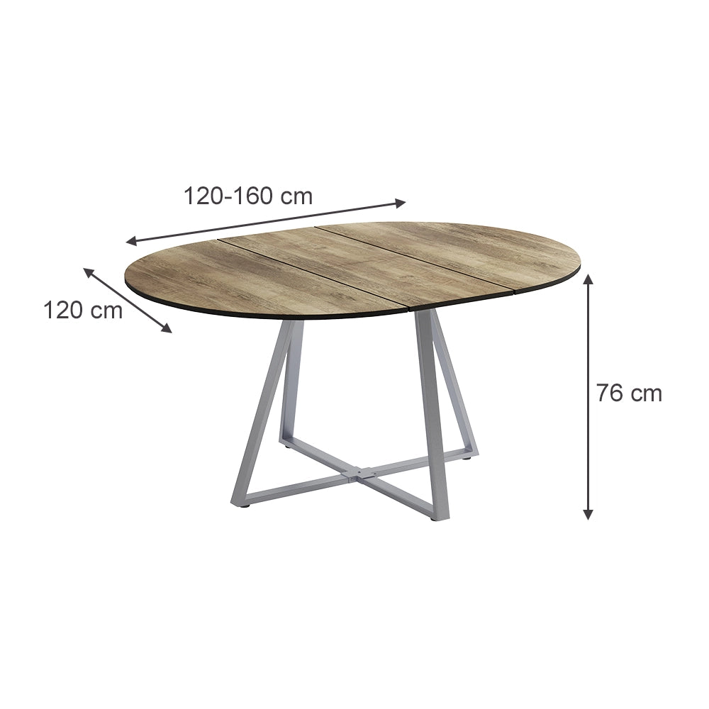 Vicco tavolo da pranzo allungabile Rovere rustico/grigio 120 x 120 cm Estensibile