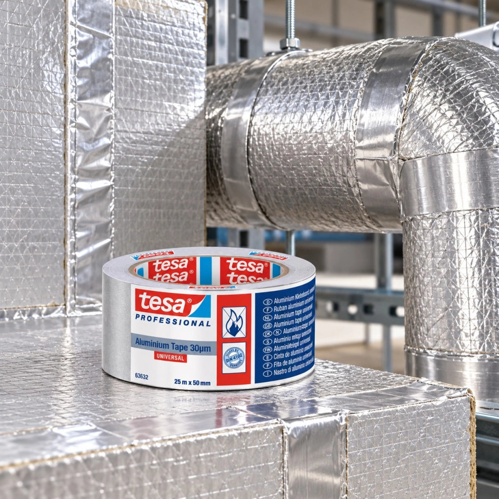 Tesa nastro adesivo in alluminio per sigillatura e isolamento 25 m x 50 mm