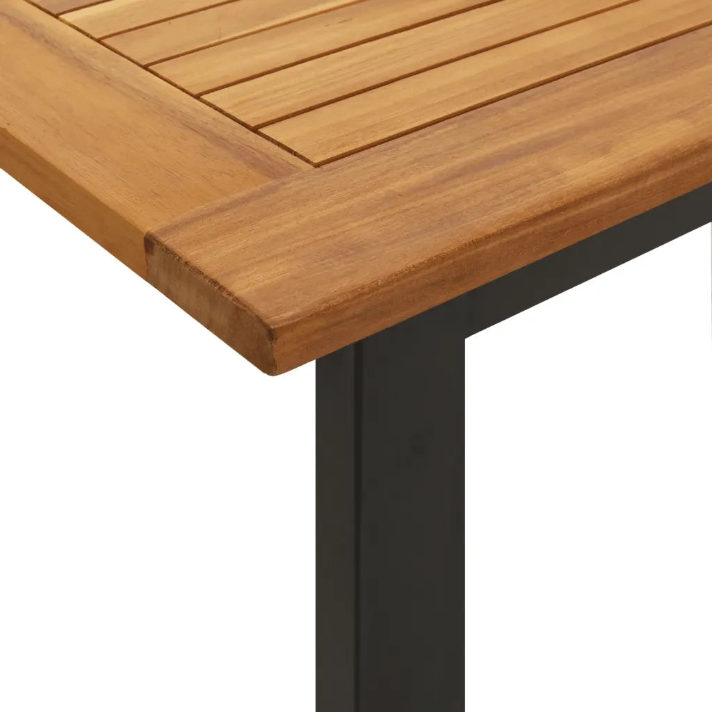 Set Pranzo da Giardino 7 pz Legno Massello di Acacia e Metallo