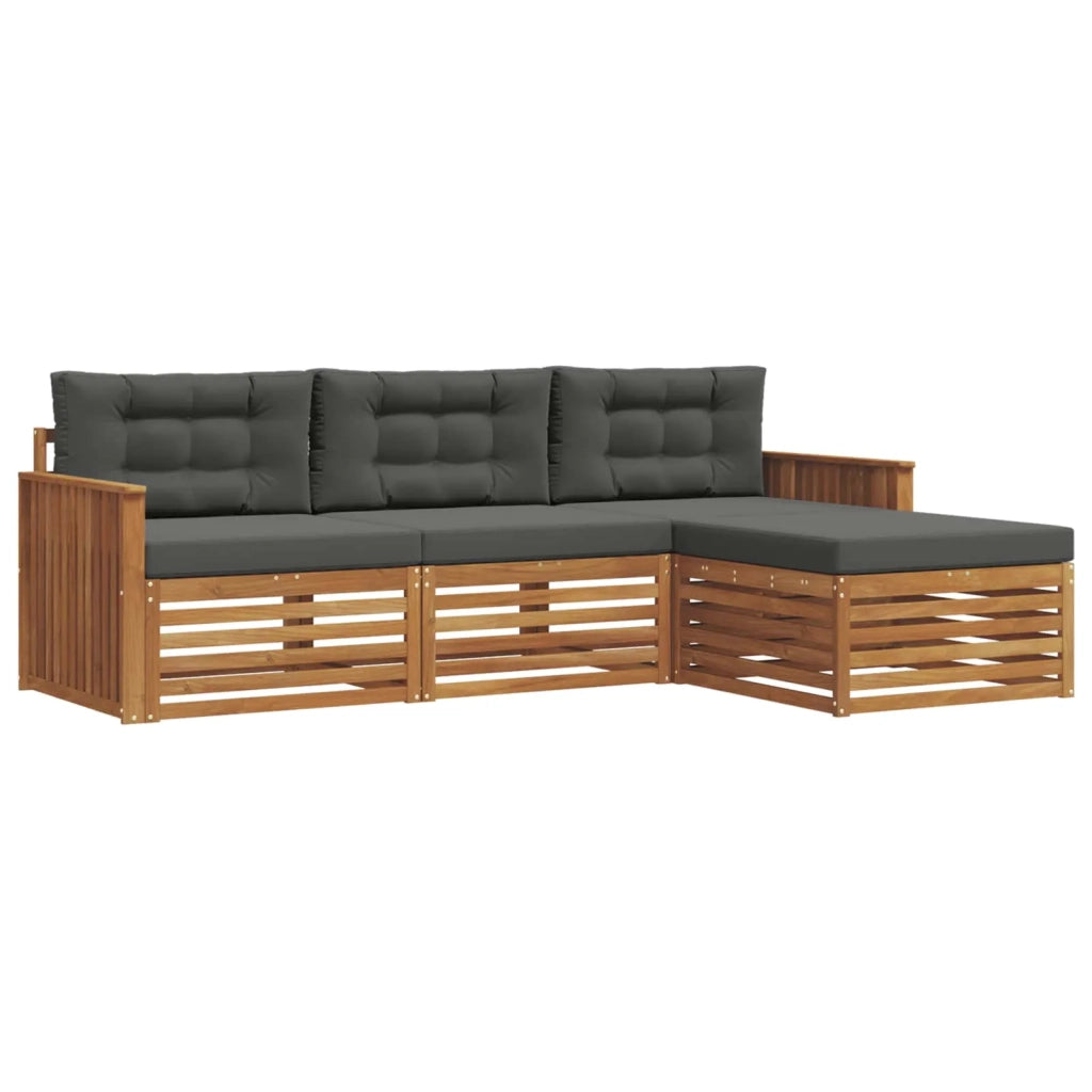 Set di divani da esterno con cuscino Naturale e Antracite