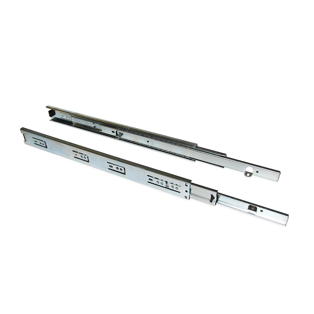 Guide a Sfere per Cassetti con Estrazione Totale con Squadra H45 mm L600 Bianco Acciaio Emuca