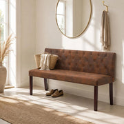 Bench Seat 148.5 Cm Brown Suede Look