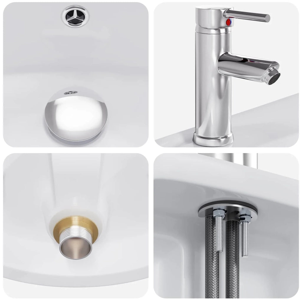 Set di mobili per il bagno Grigio Cemento Legno ingegnerizzato 3404401