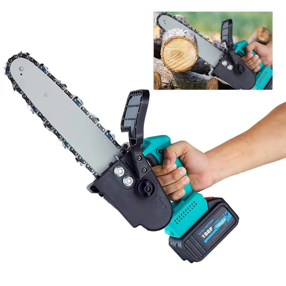 Trade Shop - Motosega Elettrica A Batterie A Litio 21v Da 12" Per Potatura Rami Alberi Piante -