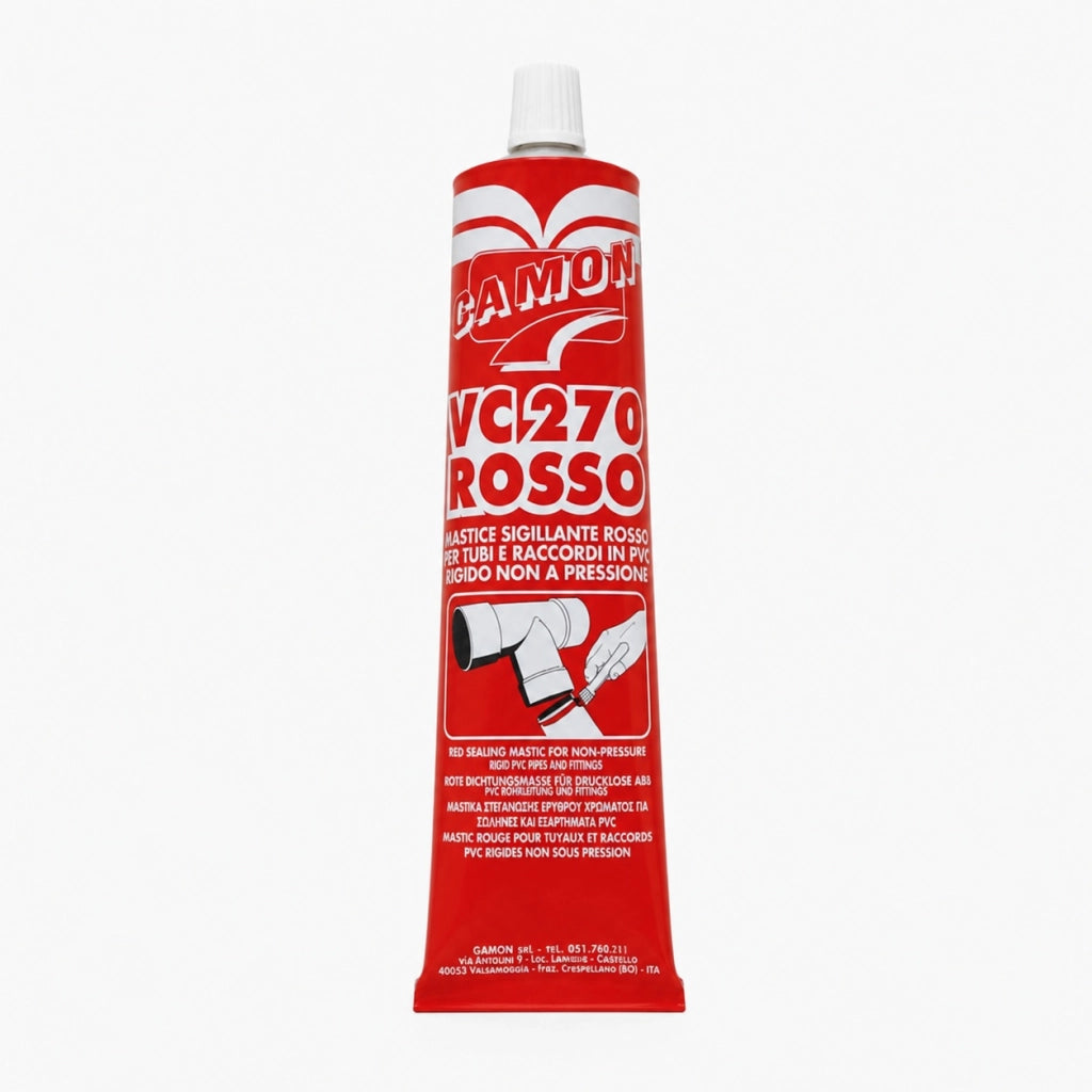 Adesivo sigillante rosso semidenso vc 270 tubi raccordi giunzioni pvc *** formato 125 g, confezione 1