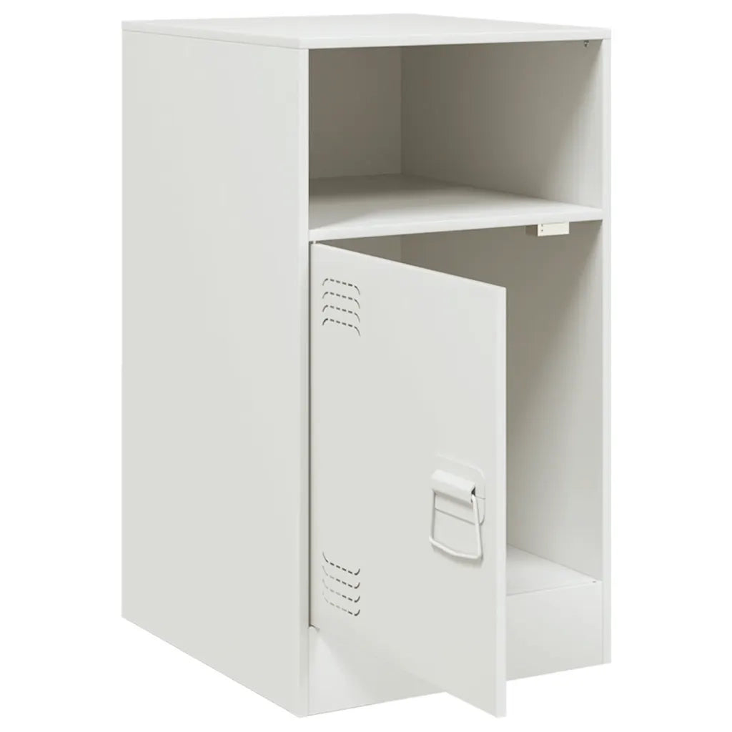 Set di 2 Comodini | Armadio da Notte | Mobiletto da notte Bianchi 34,5x39x62 cm in Acciaio