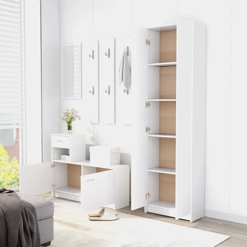 Armadio per Ingresso Bianco 55x25x189 cm in Legno Multistrato 802849