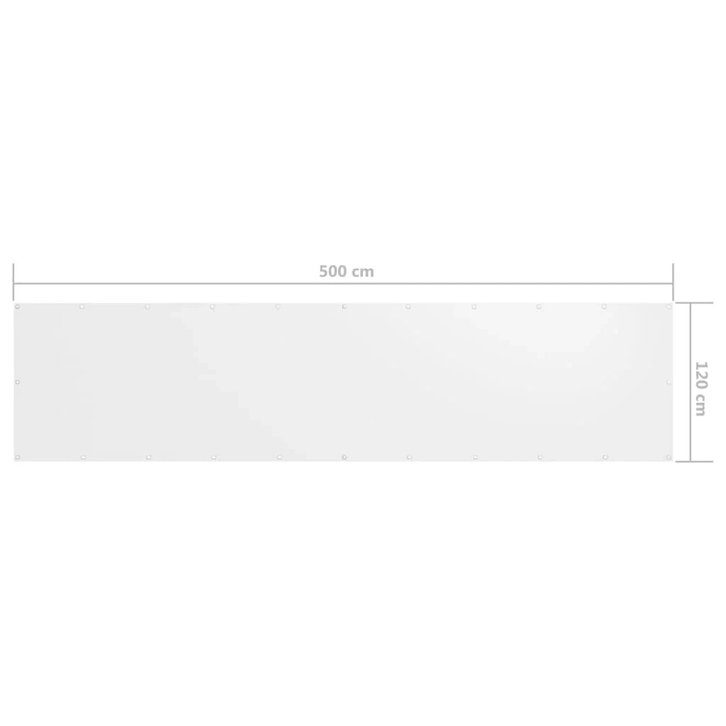 Paravento per balcone 120 x 500 cm tessuto oxford bianco 02_0010045