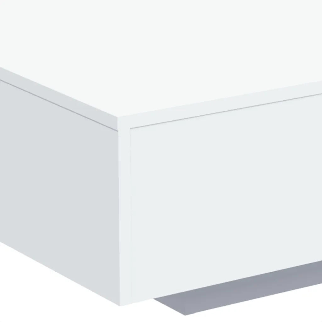Tavolino da Soggiorno con Luci LED Bianco 85x55x31 cm 836609