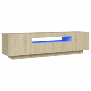 Mobile TV multimediale scaffale TV credenza mobile TV sala da pranzo soggiorno camera da letto con luci LED rovere Sonoma 160 x 35 x 40 cm marrone 02_0026763
