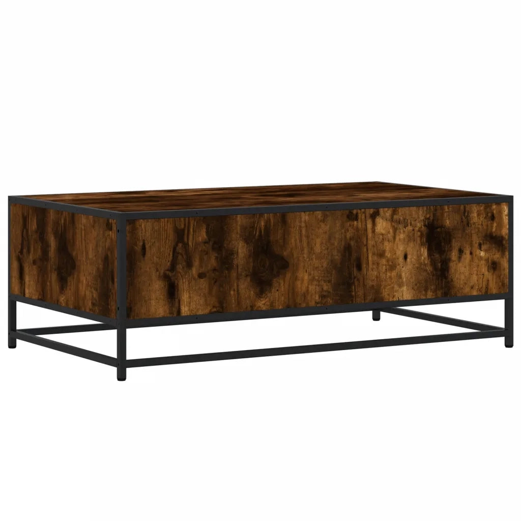 vidaXL Tavolino Rovere Fumo 100x57x35cm in Legno Multistrato e Metallo