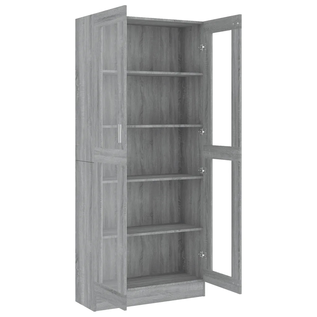 Mobile Vetrina Grigio Sonoma 82,5x30,5x185 Legno Multistrato 815622