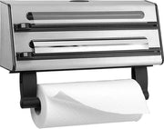 Supporto per cucina fissato al muro - Foglio di alluminio e pellicola per conservazione - 1 pezzo - Argento/Nero - Acciaio inossidabile - 40,89 x 27,94 x 10,92 cm