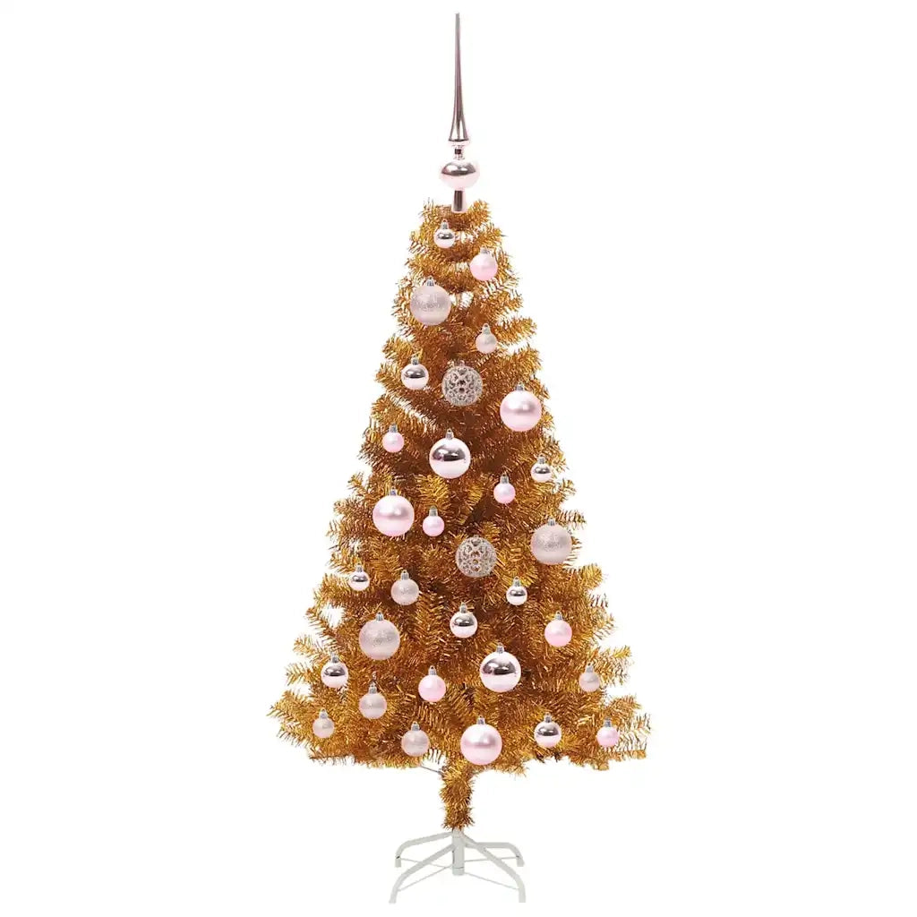 Albero di Natale con 150 LED con supporto Oro 120 cm PET 3396605