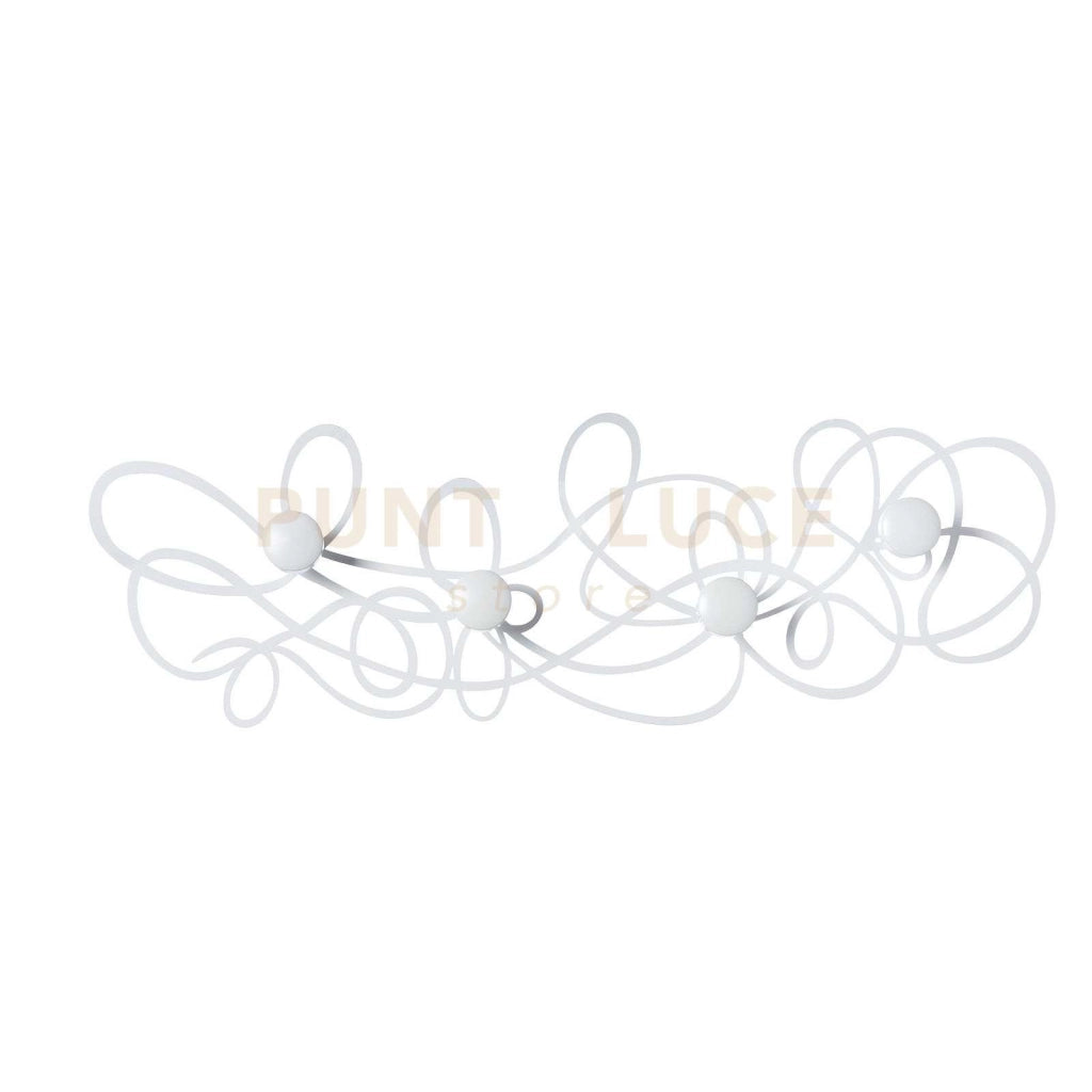 appendiabiti da muro originale doodle Bianco in Ferro e legno per i pomelli 77x25cmh