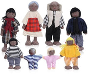 Set di Famiglie di Poppe 8 pz - Casa di Legno per Poppe - Poppe Articolate - Giocattolo per Bambini - Accessori per Casa di Poppe - Giocattolo Regalo - Giocattolo Poppe