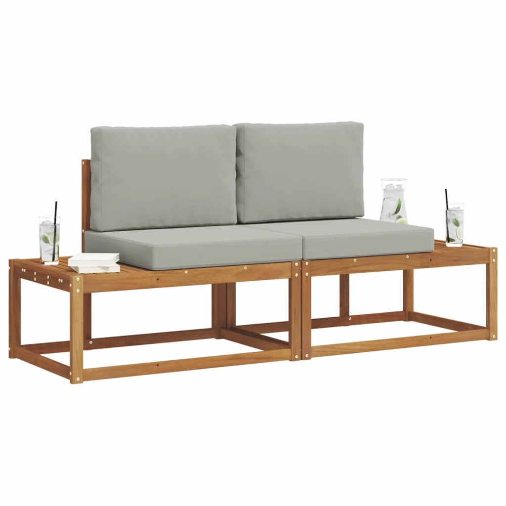 Set di divani da esterno con cuscino 2 pcs Naturale
