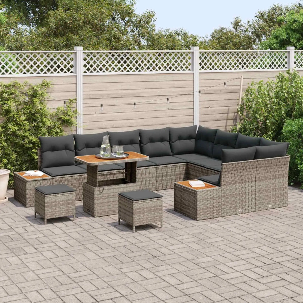 Set Divano da Giardino con cuscino 12 pcs Grigio 3363348