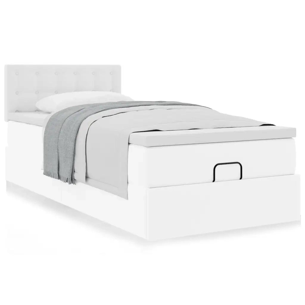 Letto Pouf con Materasso Bianco 80x200 cm Similpelle 3311274