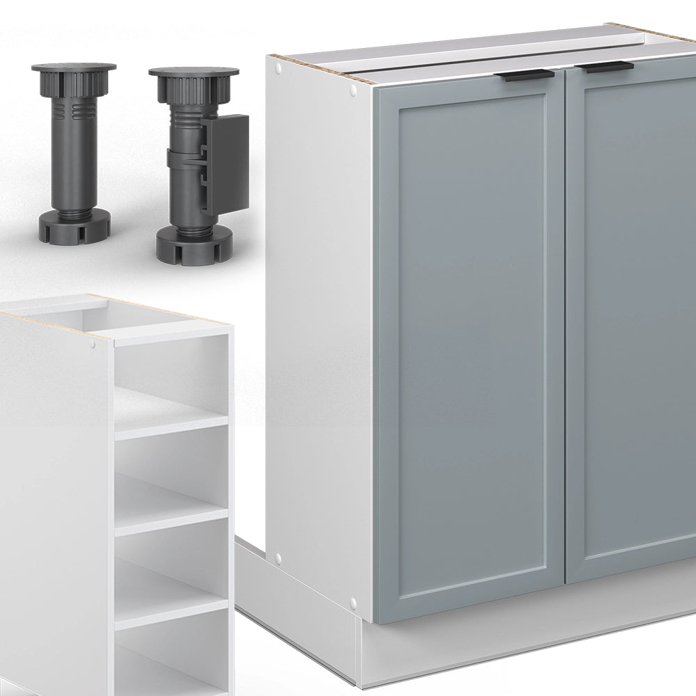 Isola cucina Fame-Line Blu-grigio chiaro/Bianco 90 cm senza piano di lavoro Vicco