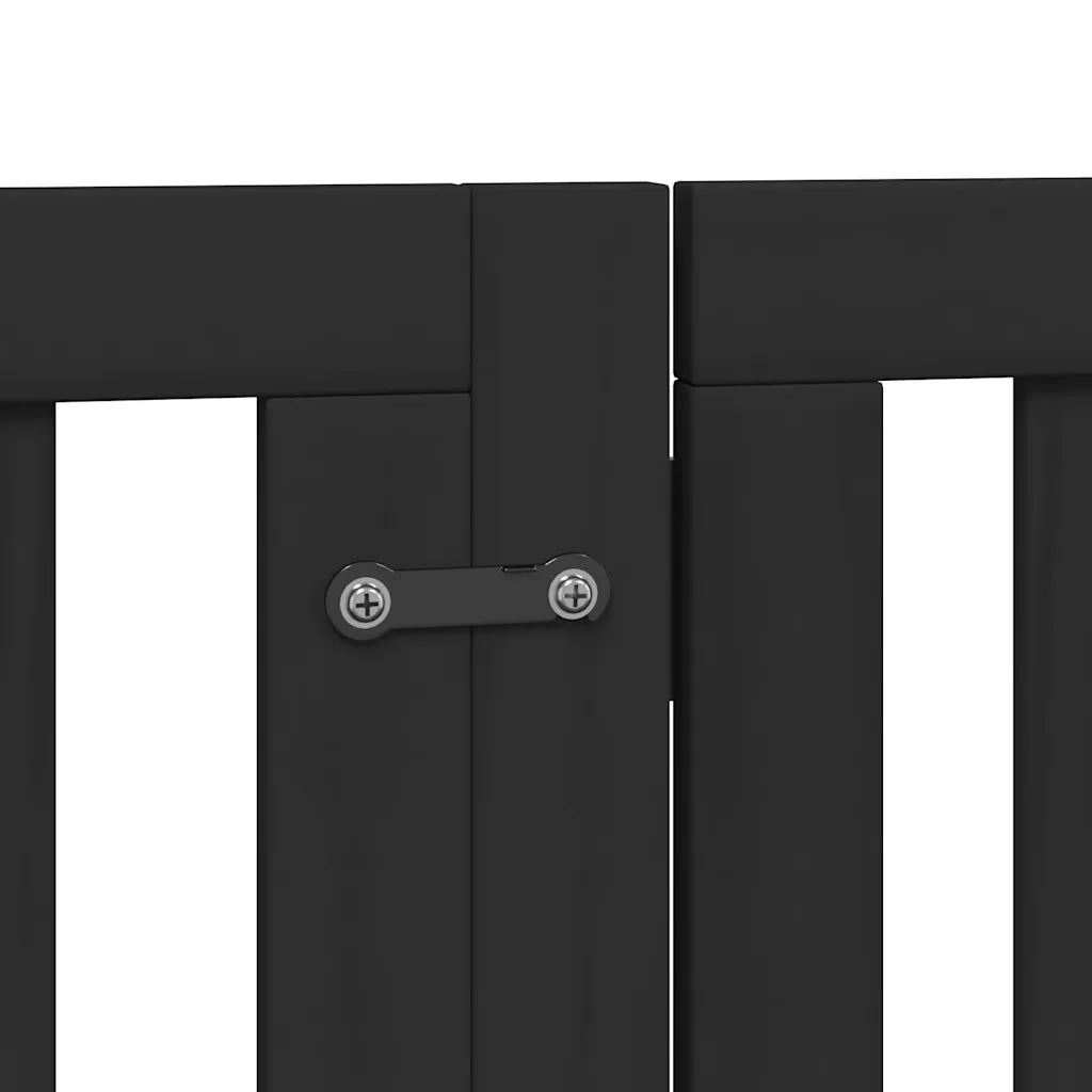 vidaXL Cancello Cani Porta Pieghevole Nero 15 Pannelli 750 cm Pioppo