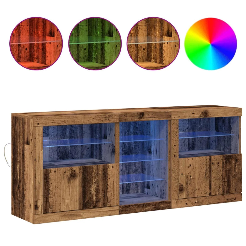Credenza | Madia LED Legno vecchio 162 x 37 x 67 cm Legno multistrato