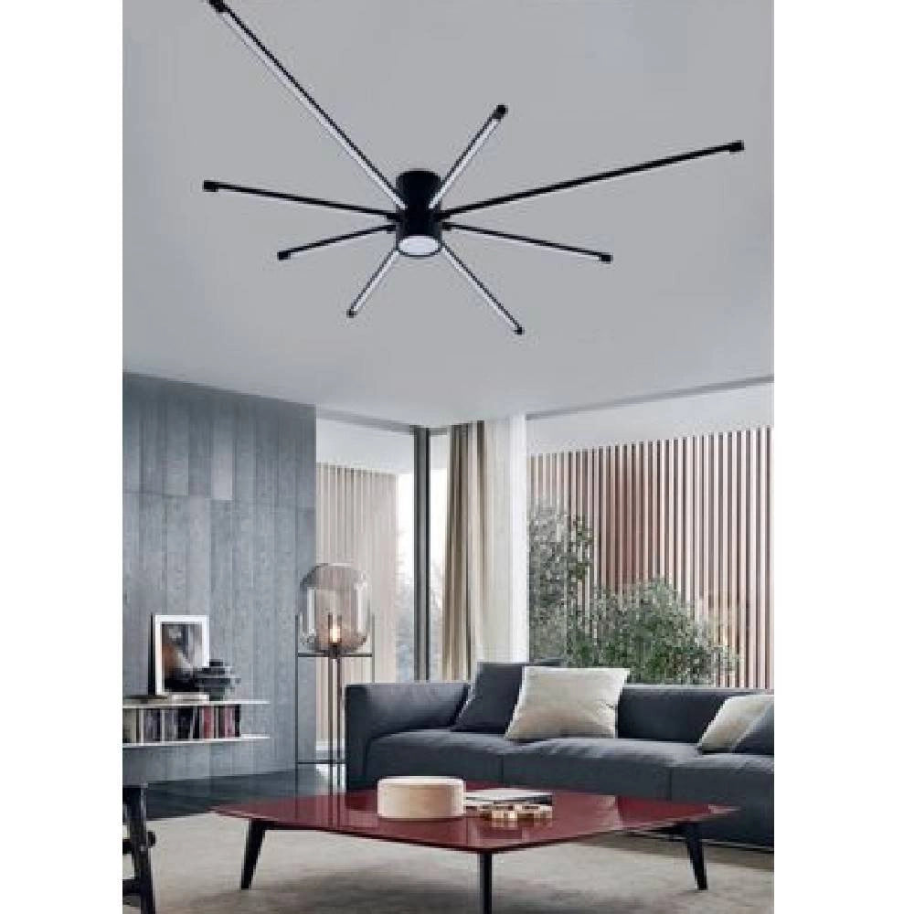 Trade Shop - Lampadario Soffitto Led 43w Plafoniera Moderna Nero Luce 6500k 3000k 4000k Pn-27n -