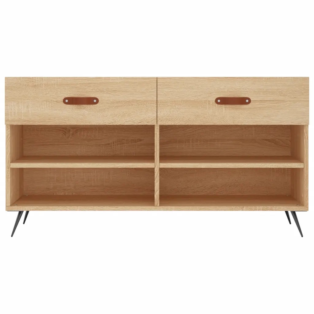 Panca Porta Scarpe | Scarpiera | Mobile per scarpe Rovere Sonoma 102x35x55 cm Legno Multistrato