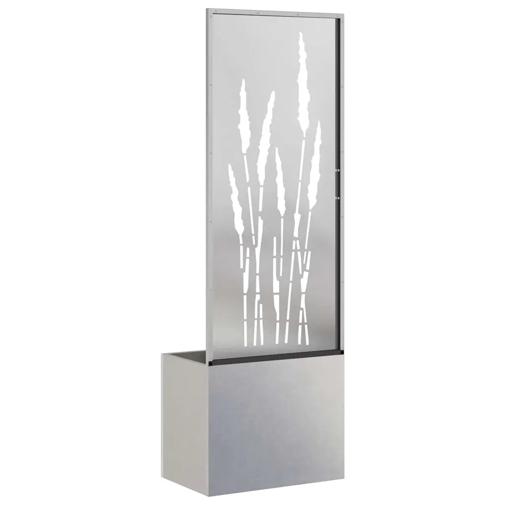vidaXL Vaso da Giardino con Pannello Decorativo Argento 50 x 140 cm