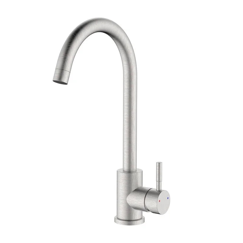 Miscelatore lavello bocca alta girevole acciaio spazzolato con risparmio acqua - serie Colorado